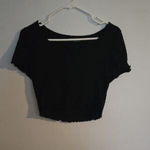 Women's Cropped Black Top